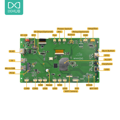 IXHUB Linux and Android 10.0 Terminal Device Industry Equipment Control Touch Screen Smart HMI 10.1 inch TFT LCD Display Module