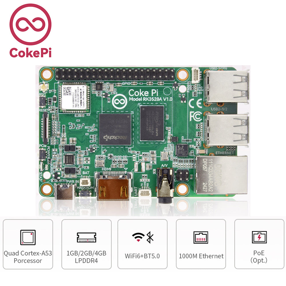 CokePi Development Board Rockchip RK3528A Run Android Debian Ubuntu