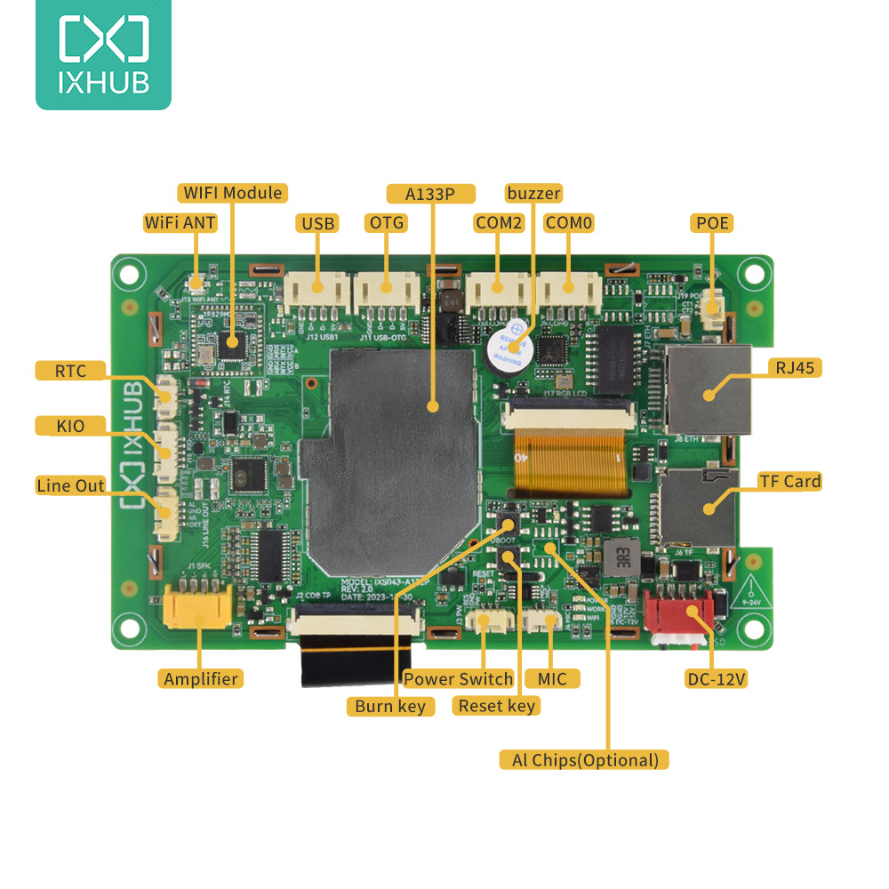 IXHUB Smart All in One Android Linux Embedded System Open Source Motherboard LCD Touch Display Module for 3D Printer Bus Pos