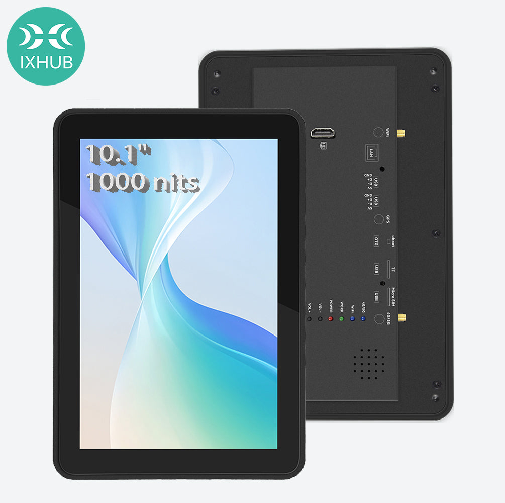 1000 Brighness IXHUB 10.1" IP65 Waterproof PC Panel Android13 Linux Ubuntu 20.04 Industrial ALL in one Computer capacitive HMI IPS Touch Screen