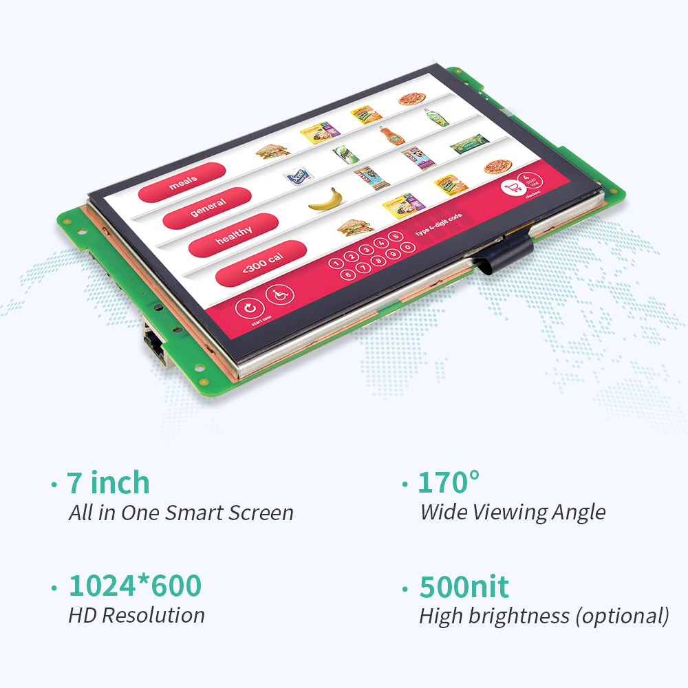 IXHUB 7 Inch Android Linux Embedded Industrial HMI RJ45 WiFi Blue