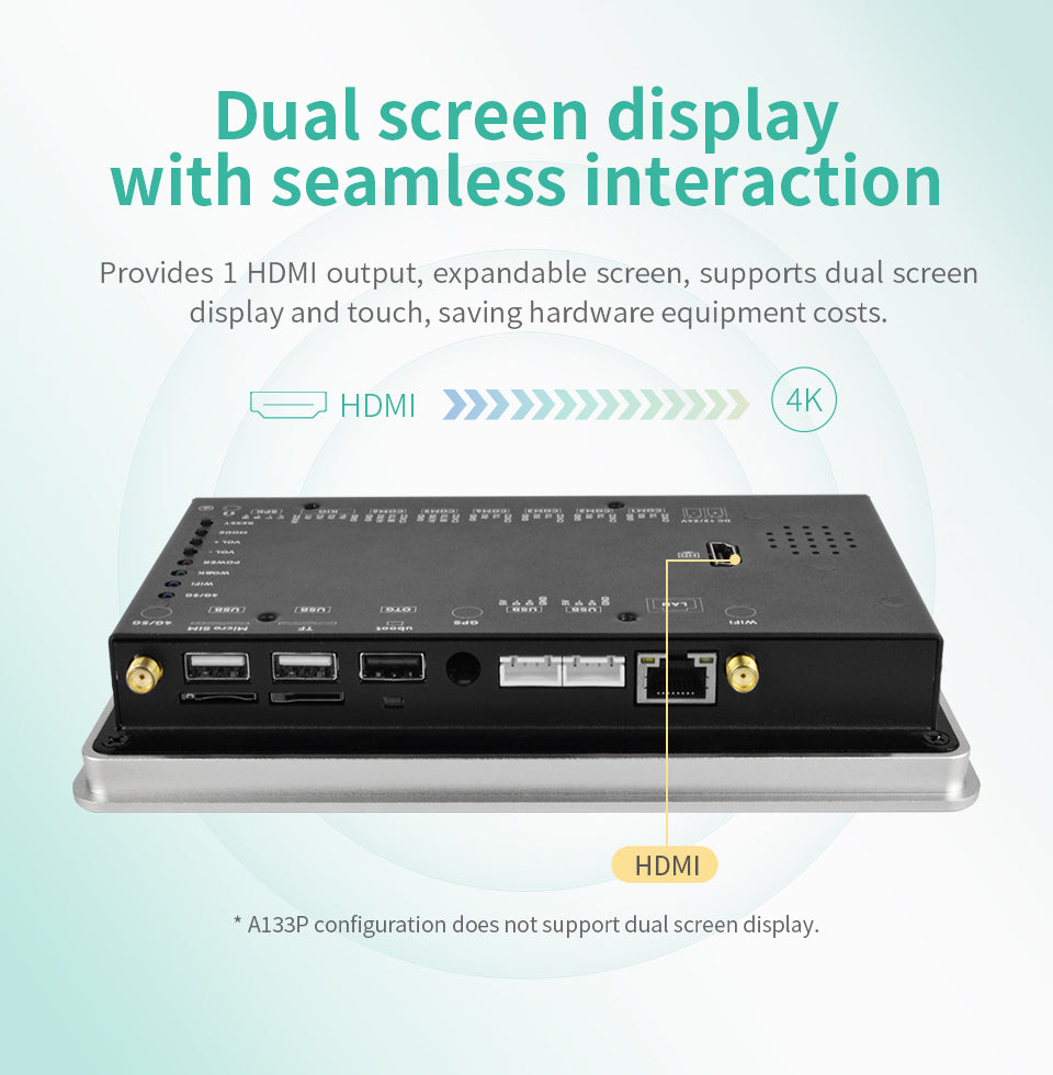 IXHUB 7Inch Embedded HMI Panel IP65 Waterproof Aluminum frame Monitor