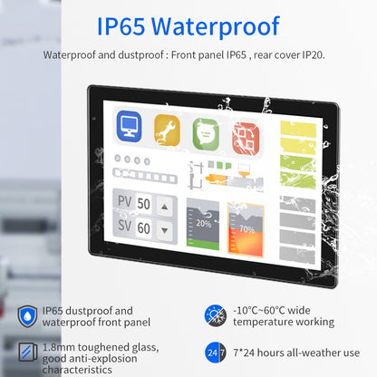 XHUB 10.1" Industrial Grade All in One Embedded Touch Panel IP65 Waterproof Monitor RS232 RS485 TTL Android Debian Ubuntu