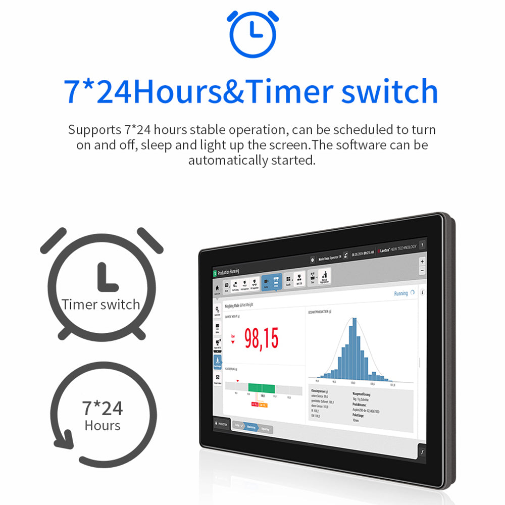 XHUB 10.1" Industrial Grade All in One Embedded Touch Panel IP65 Waterproof Monitor RS232 RS485 TTL Android Debian Ubuntu
